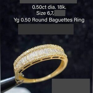 Yellow gold ring with diamond